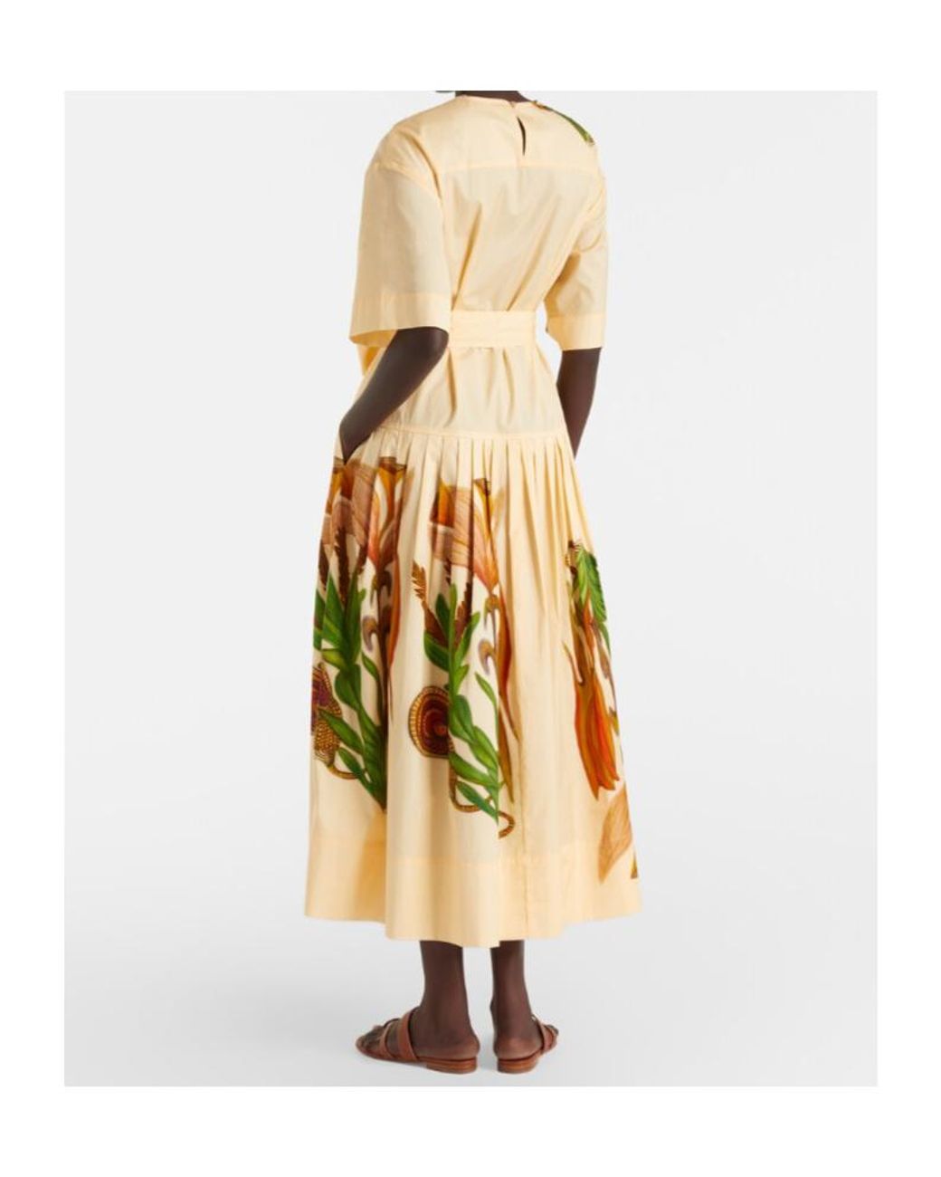 Ulla Johnson Metallic Aniline Printed Cotton Midi Dress