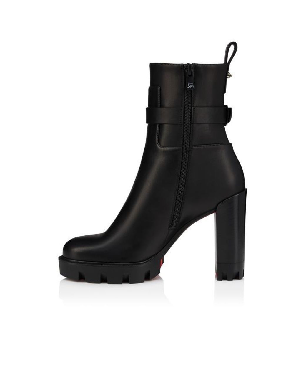 Christian Louboutin Black Dianouchette Lug Ankle Boots