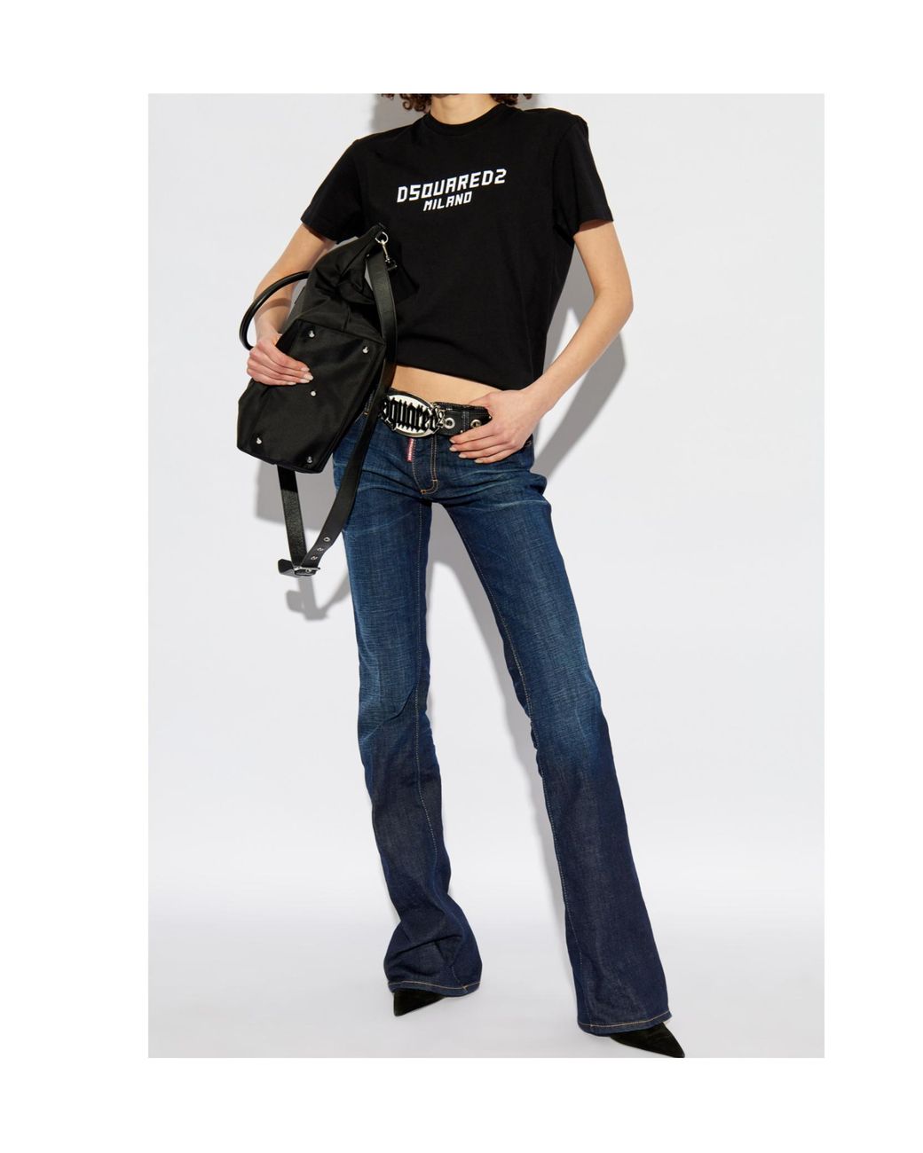 DSquared² Blue Mid-Waisted Flared Jeans