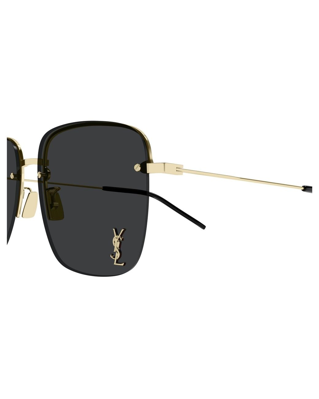Saint Laurent White Eyewear Square Frame Sunglasses