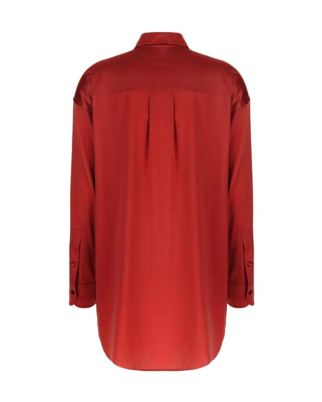 Tom Ford Red Long-Sleeve Silk Shirt