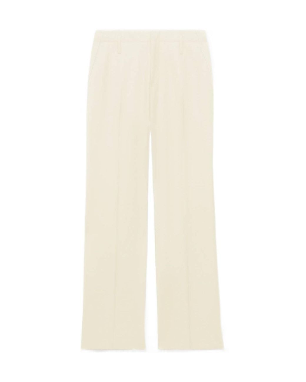 KENZO White Pleated Straight-Leg Pants