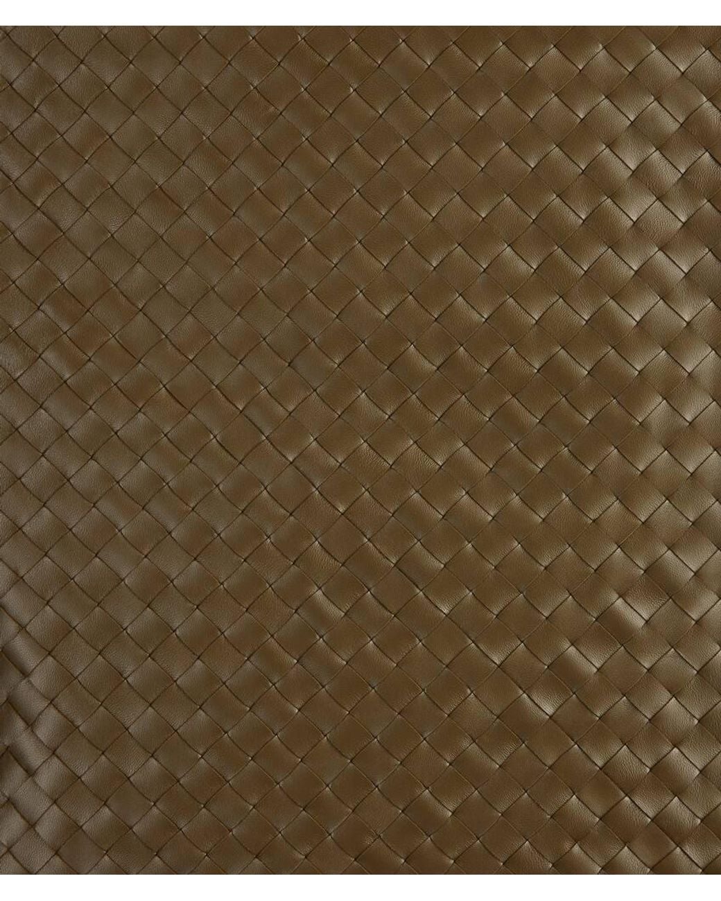 Bottega Veneta Green Intrecciato Leather Skirt