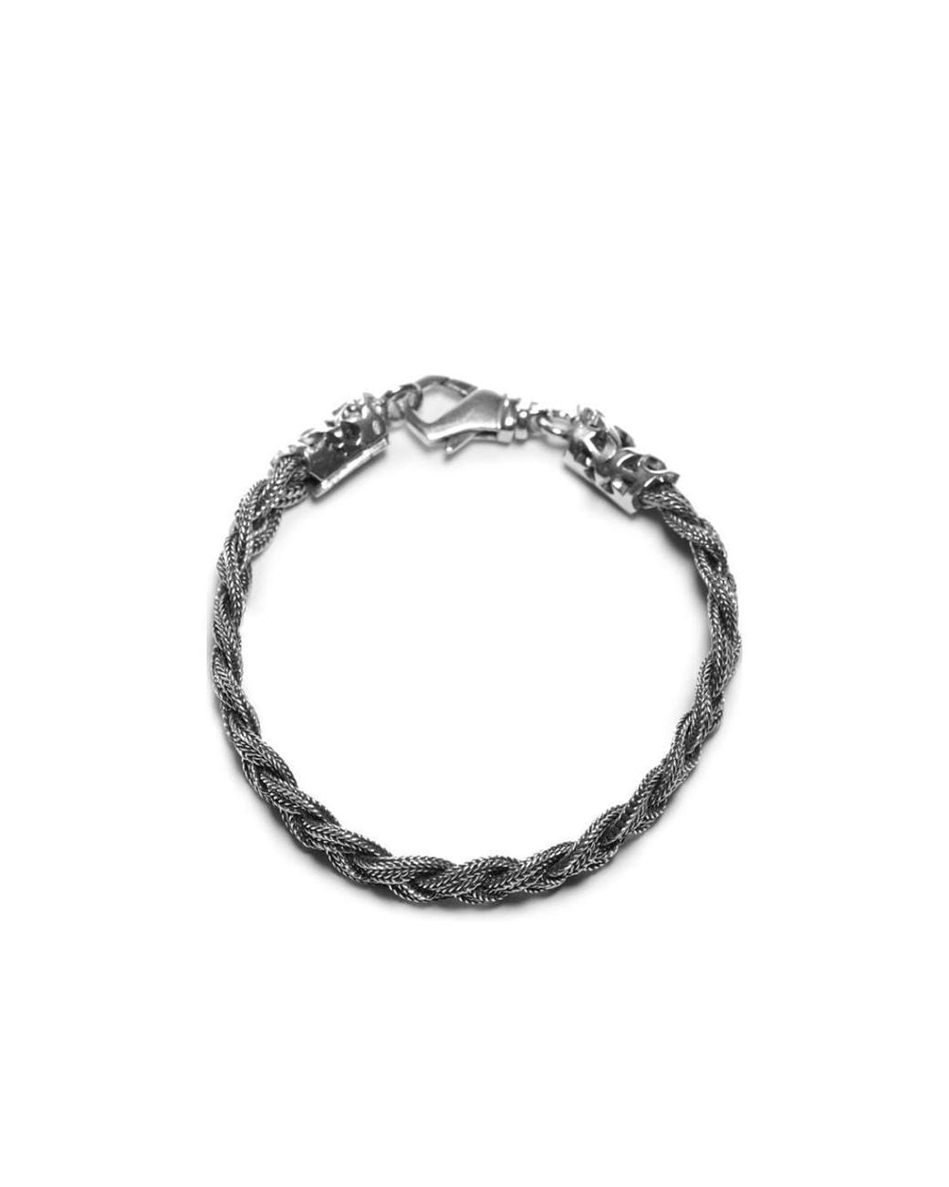 Emanuele Bicocchi Metallic Flat Braided Bracelet for men