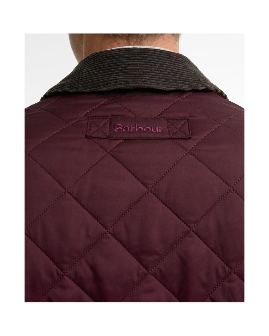 Barbour Purple Diamond Quilted Collared Jacket for men