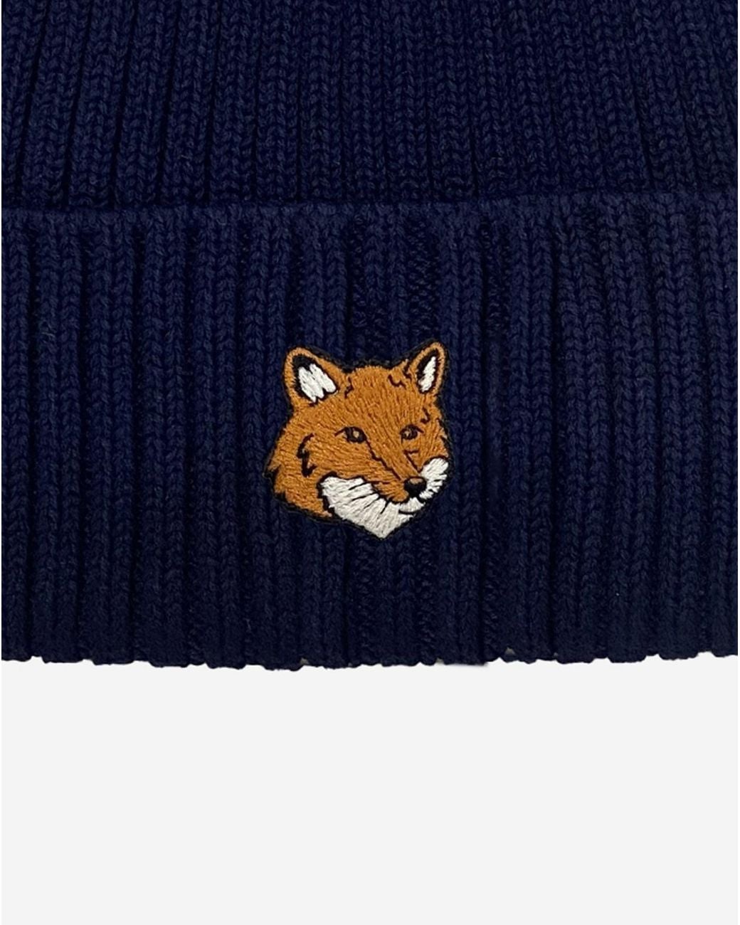 Maison Kitsuné Blue Maison Kitsuné Fox Head Beanie for men