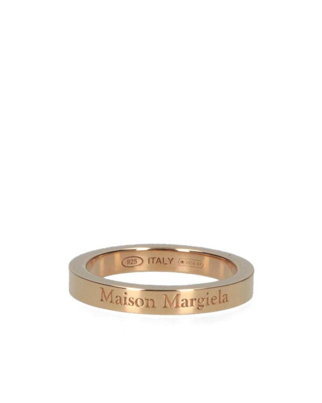 Maison Margiela White Engraved Logo Band Ring