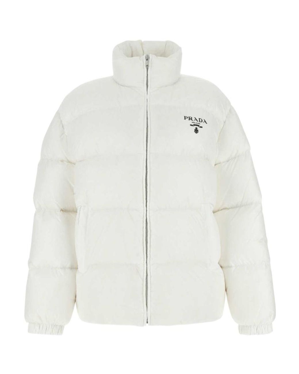 Prada White Re-Nylon Hooded Down Jacket