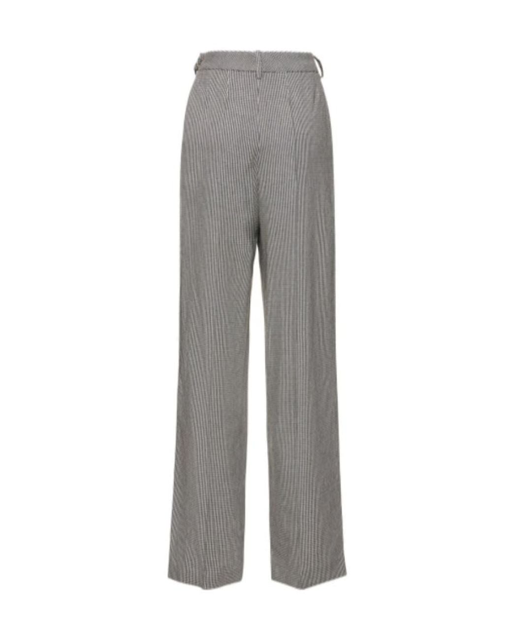 Alexandre Vauthier Gray Checkered Wide-Legged Casual Pants