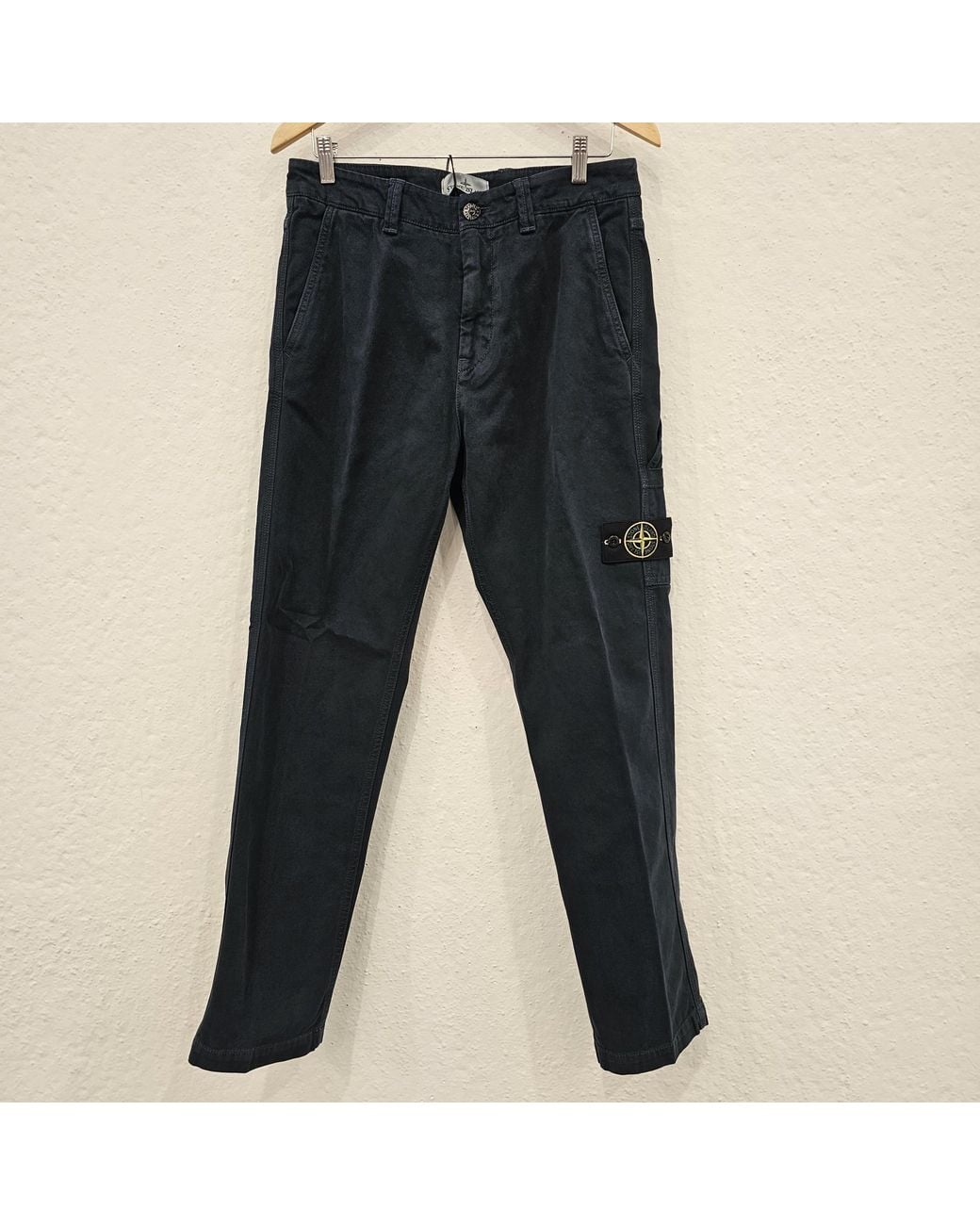 Stone Island Blue Old Effect Regular Fit Trousers for men