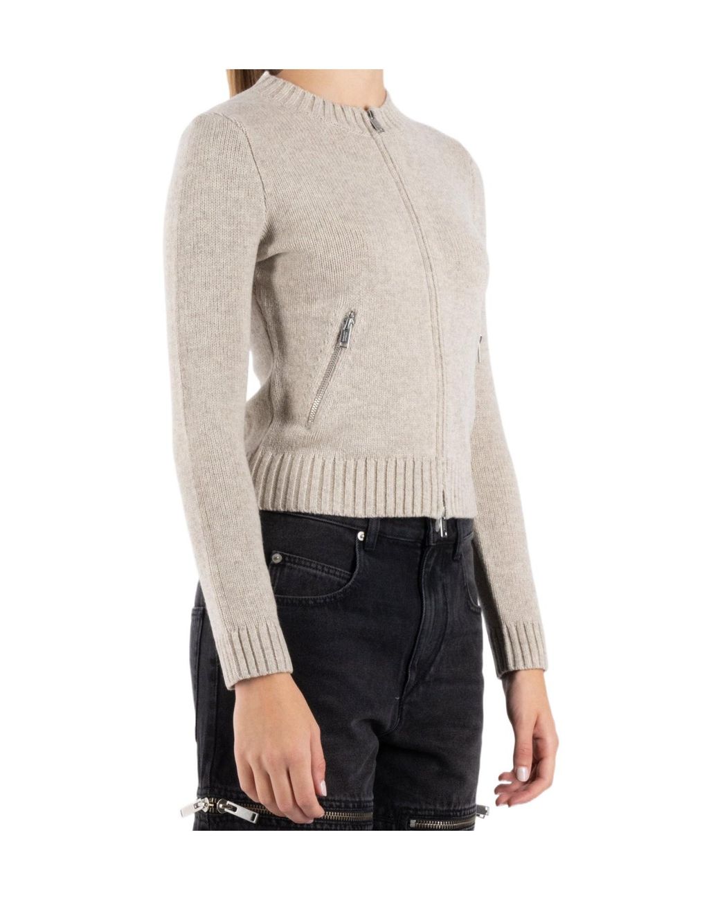 Isabel Marant White Long-Sleeved Knitted Cardigan