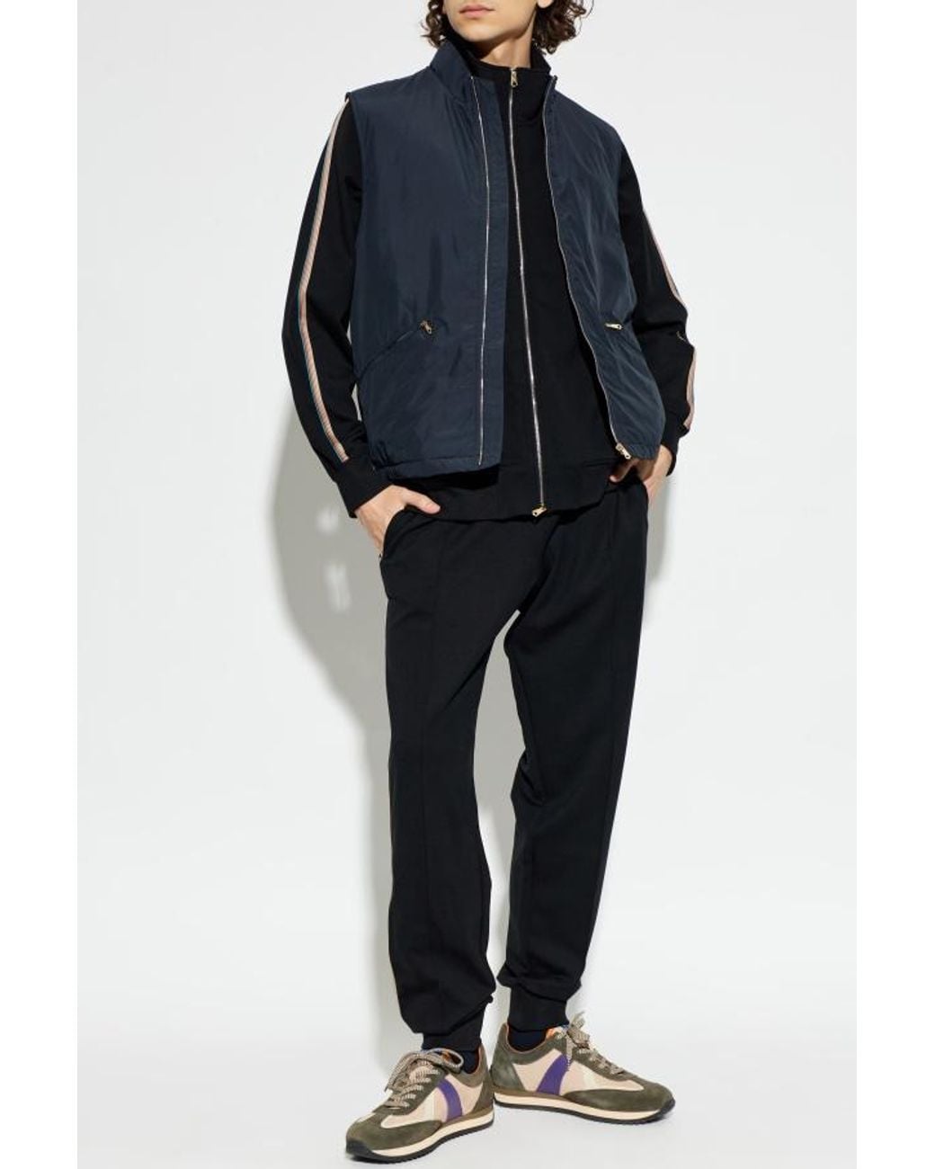 Paul Smith Blue Stand Up Collar Insulated Vest for men