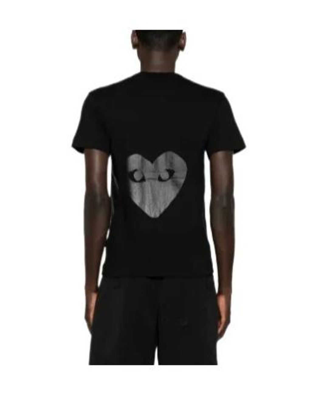 COMME DES GARÇONS PLAY Black Logo-Print Cotton T-Shirt