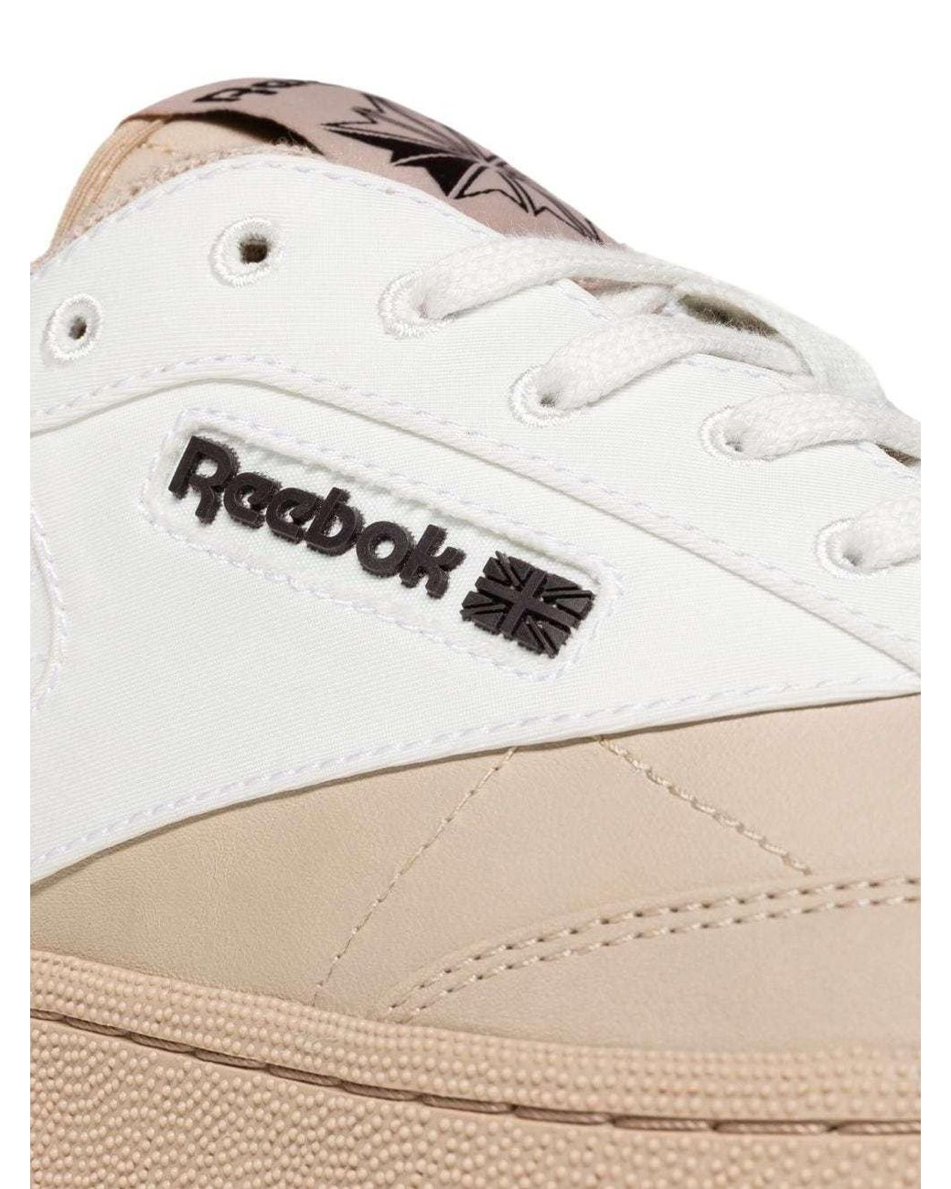Reebok White Logo-Patch Leather Sneakers for men