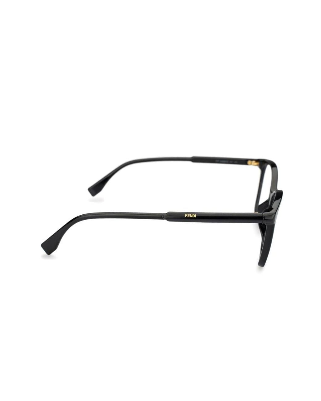 Fendi White Polished-Effect Square-Frame Glasses