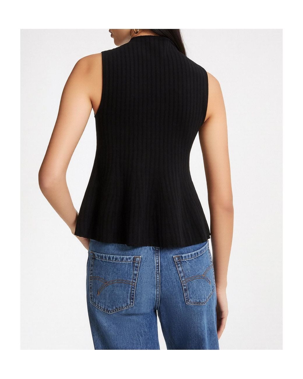 Marella Black Sleeveless Crewneck Top