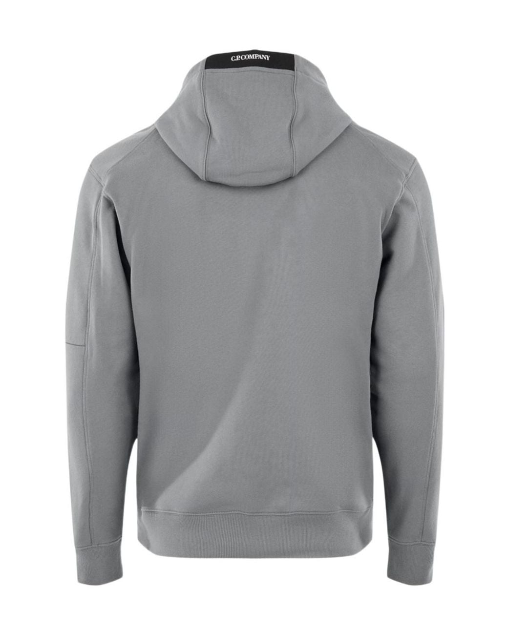 C P Company Gray Micro Lens Over-The-Head Hoodie for men