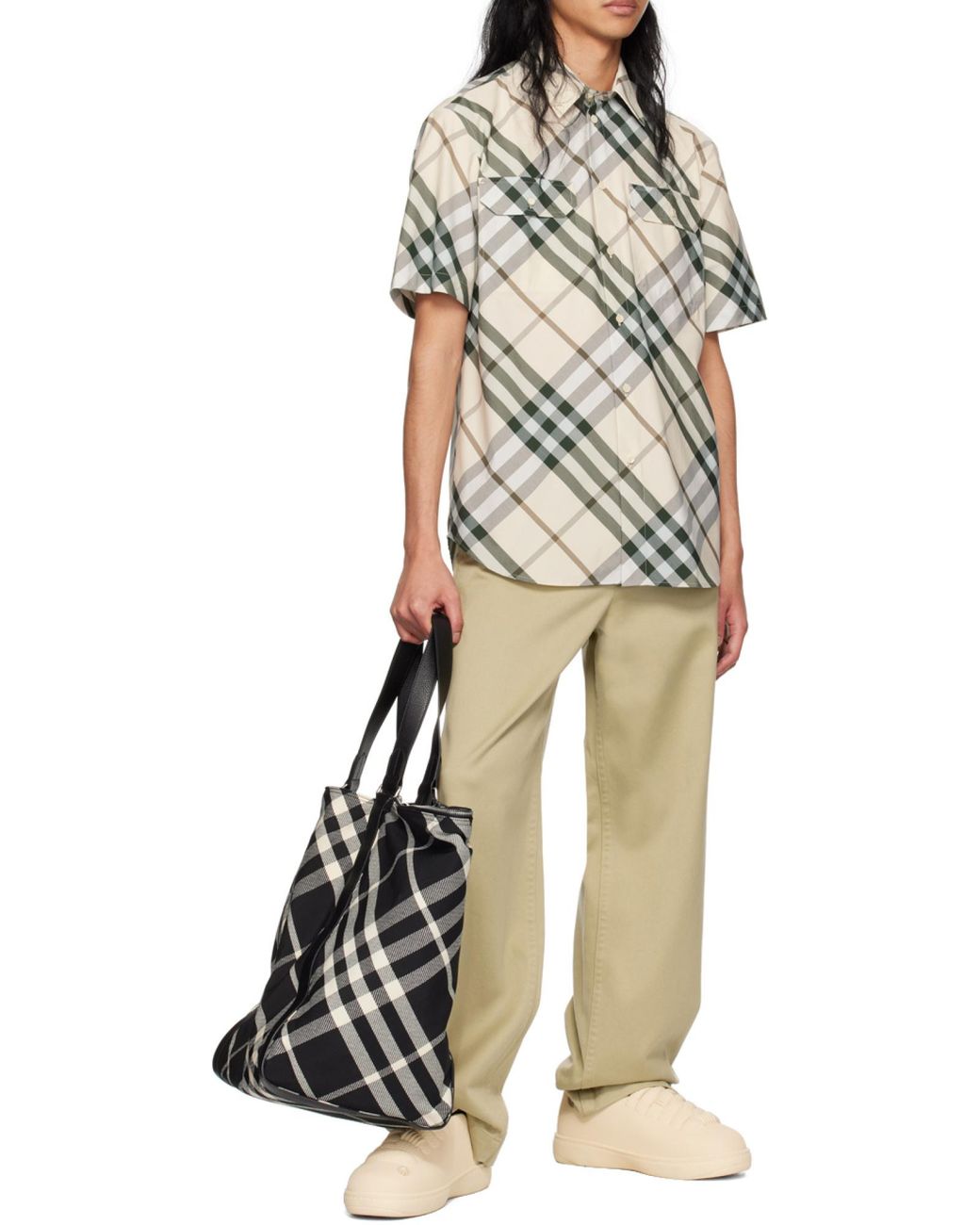 Burberry Black Canvas Tote Bag for men