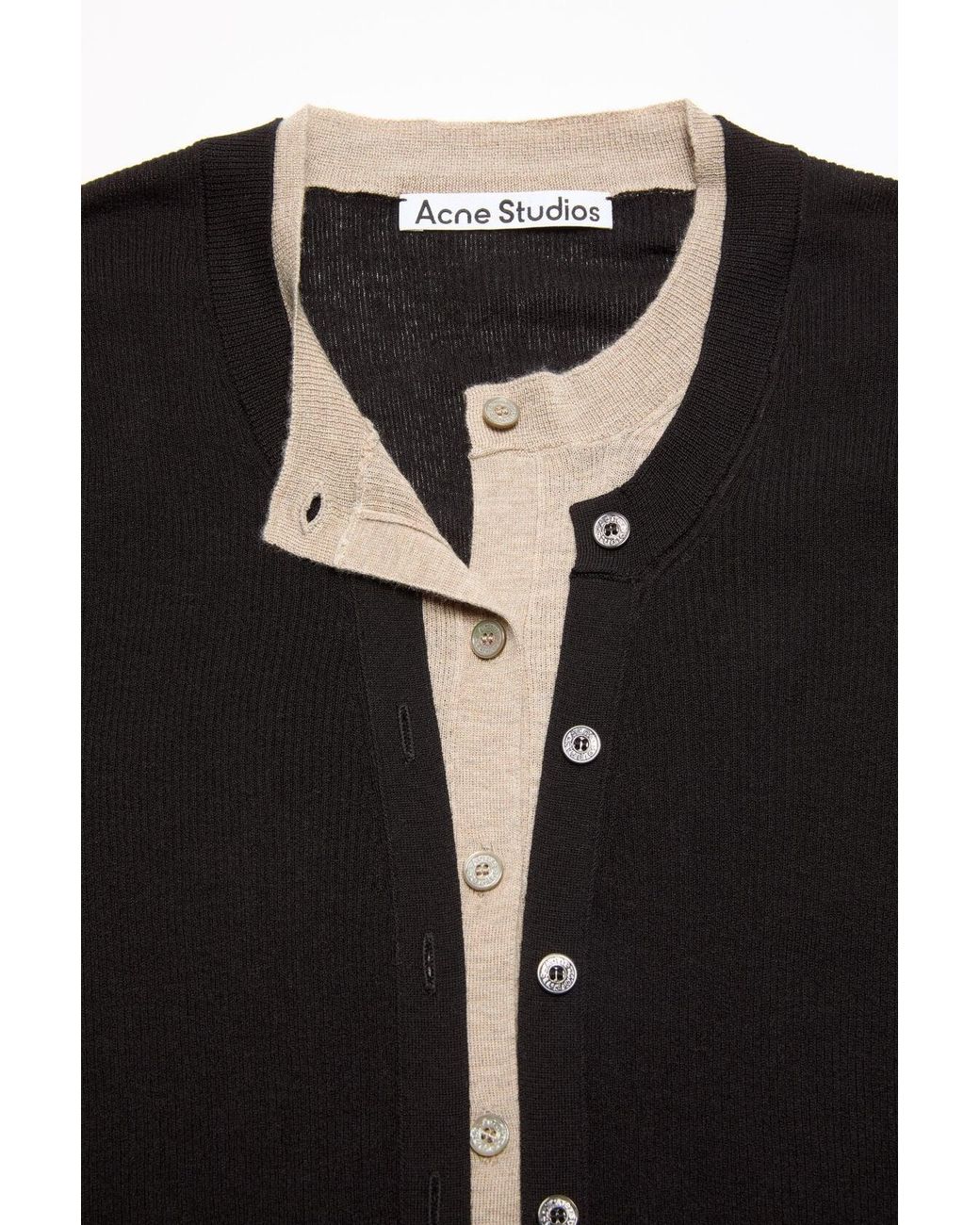 Acne Black Sheer Buttoned Cardigan