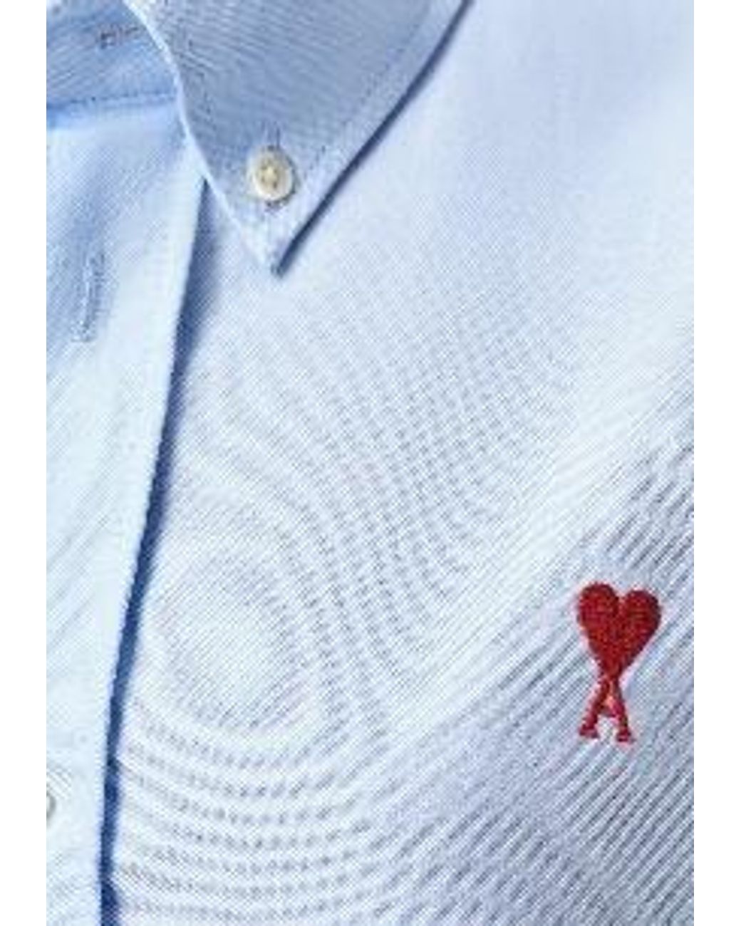 AMI Blue Ami Ami De Coeur Long Sleeved Shirt for men