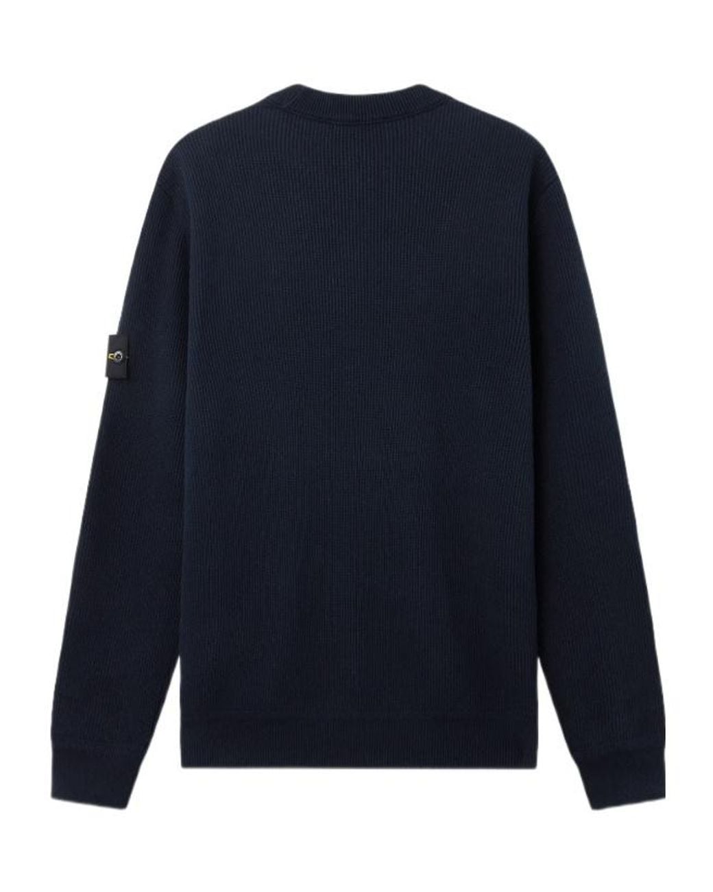 Stone Island Blue Logo Patch Crewneck Sweatshirt for men