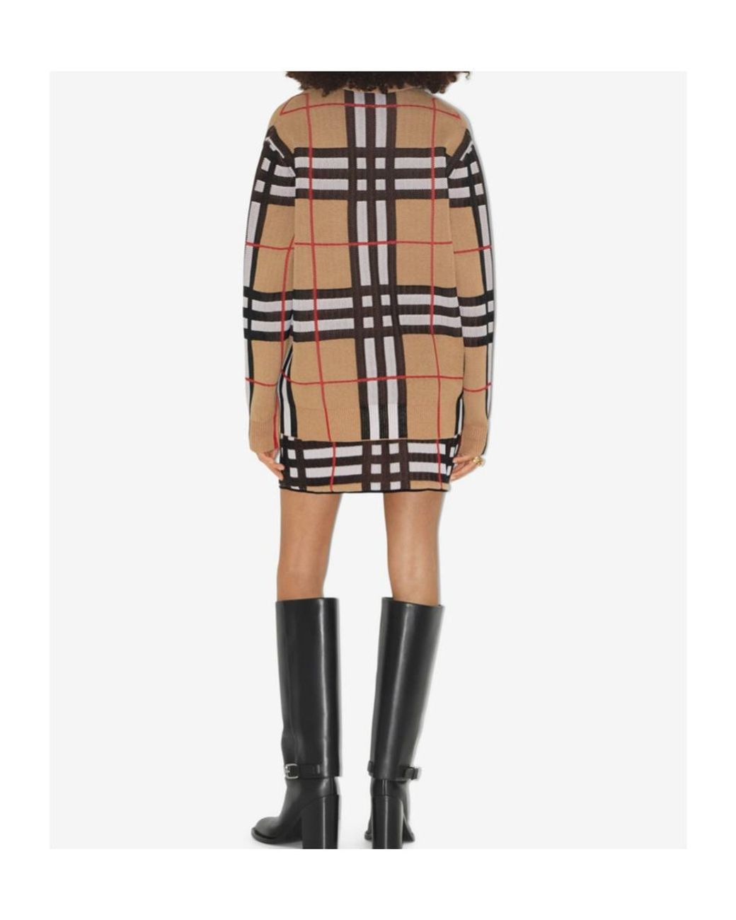 Burberry Brown Checked V-Neck Cardigan