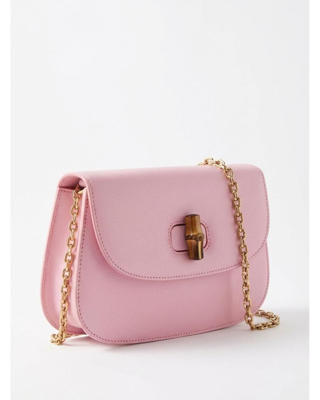 Gucci Pink Bamboo Clutch