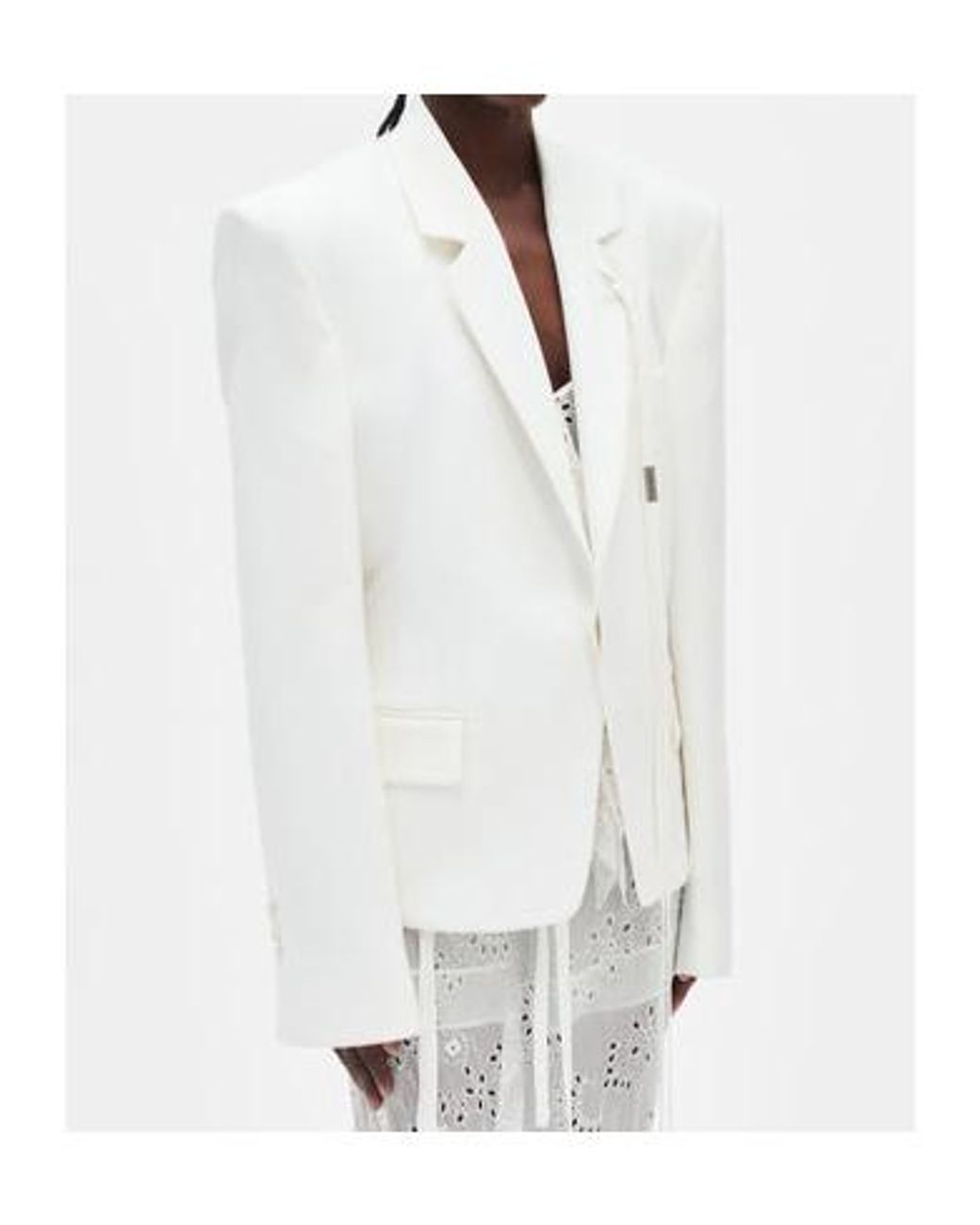 Ann Demeulemeester White Susa Anglaise Broderie Blazer