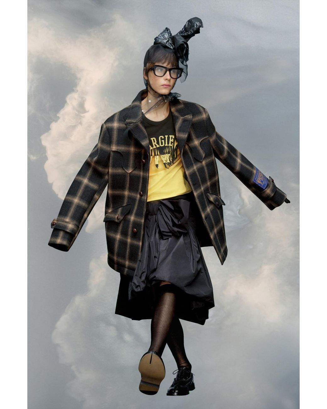 Maison Margiela Black Double-Breasted Pendleton Peacoat for men
