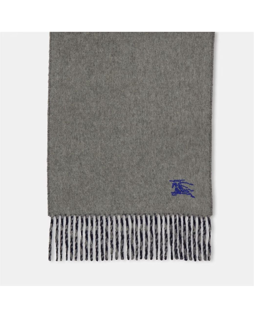 Burberry Blue Logo Embroidered Scarf for men