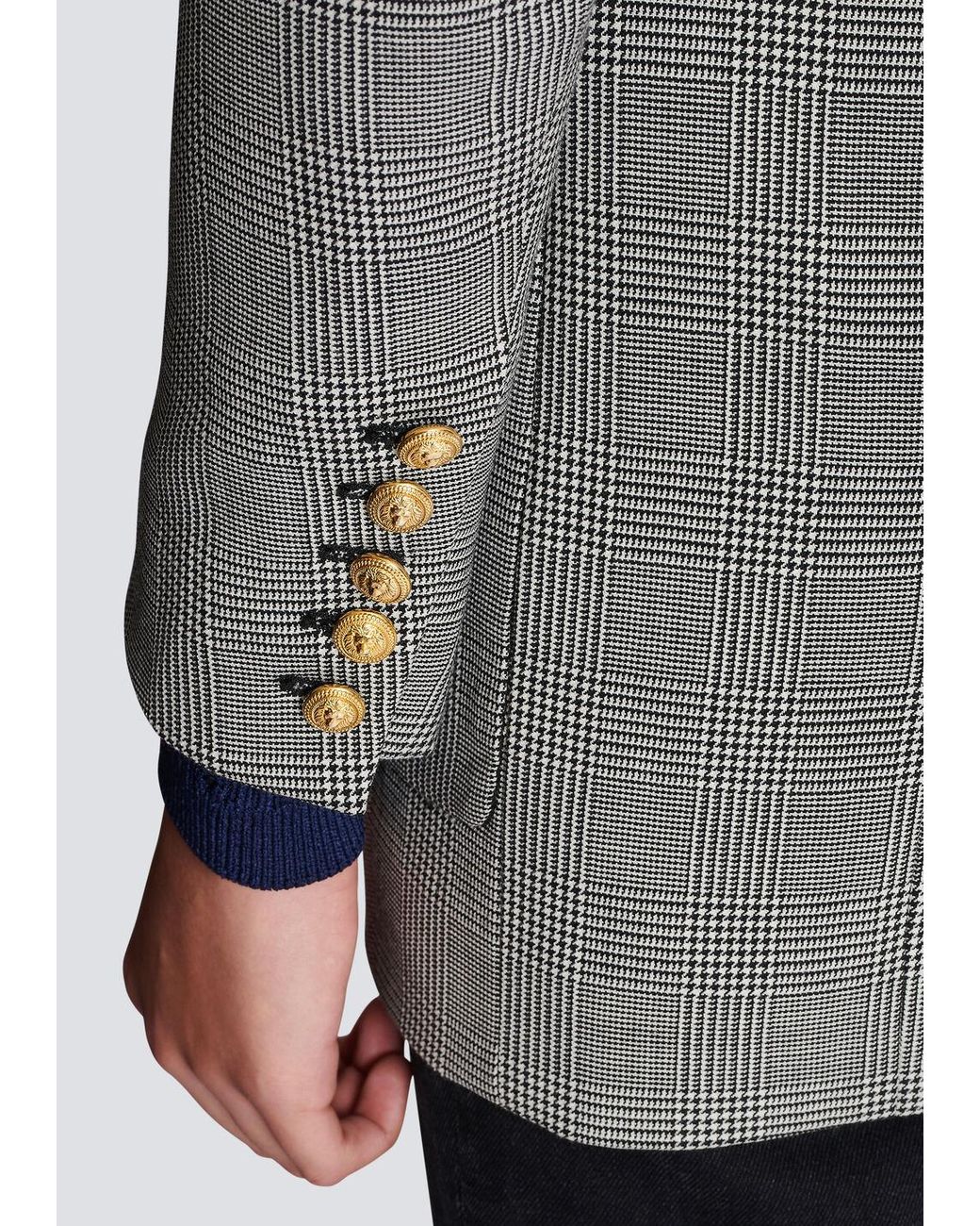 Balmain Gray 1-Button Jacket