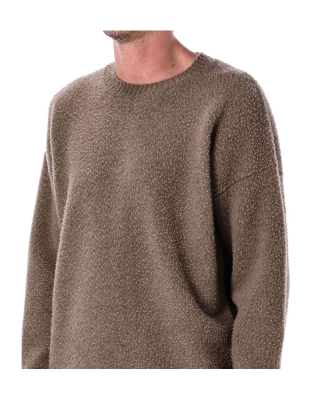 Roberto Collina Gray Textured Crewneck Sweater for men