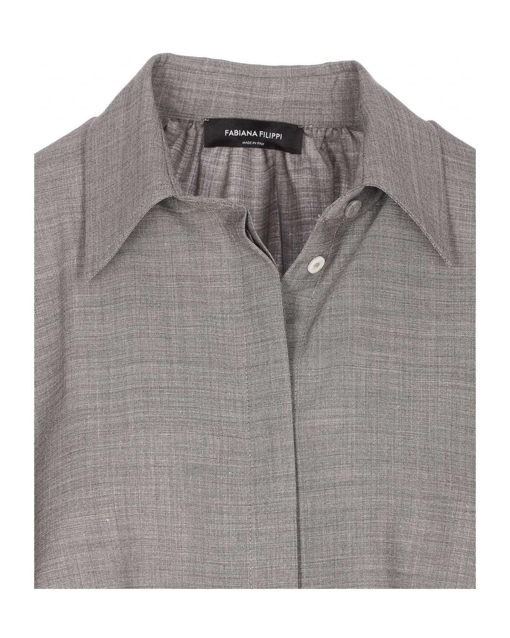 Fabiana Filippi Gray Long Sleeve Buttoned Shirt