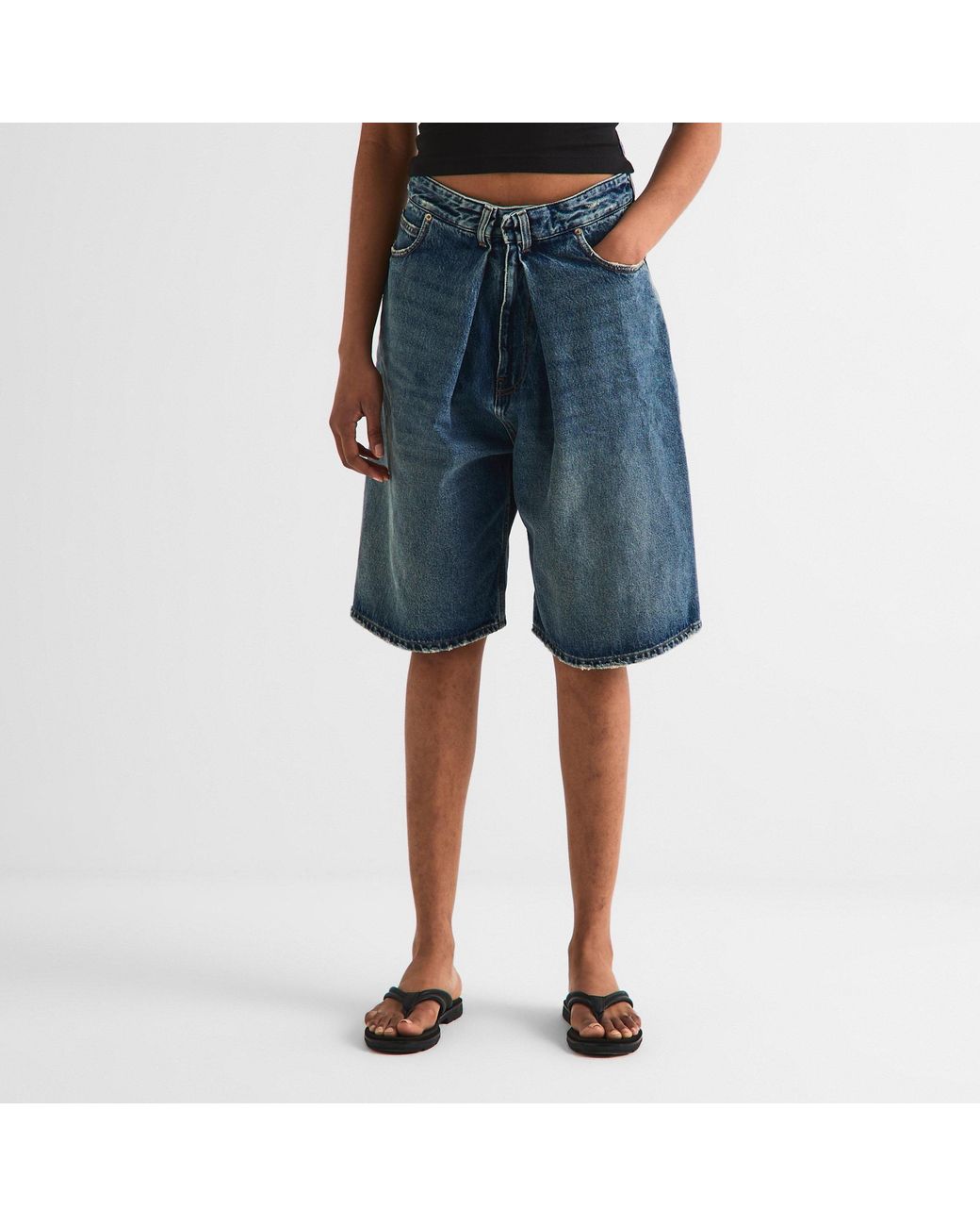 Balenciaga Blue Retro-Style Denim Shorts