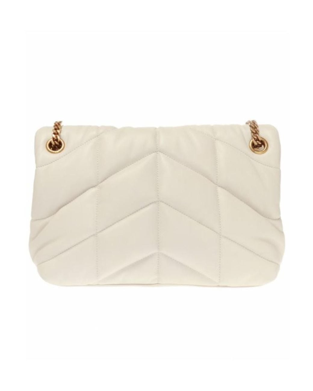 Saint Laurent Natural Logo Plaque Strapped Shoulder Bag