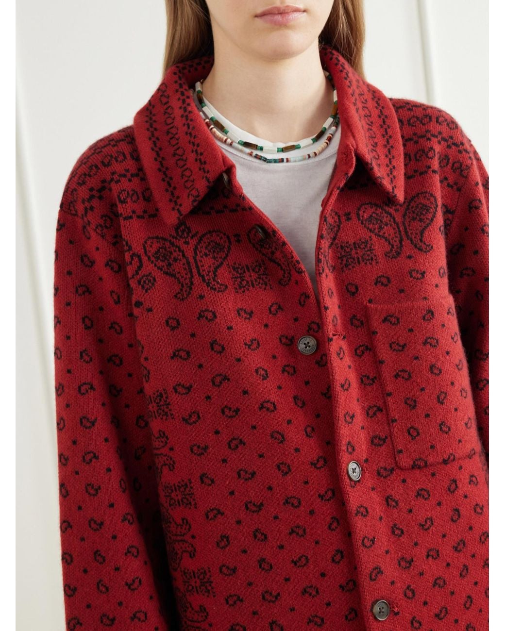 Guest In Residence Red Cashmere Cardigan for men