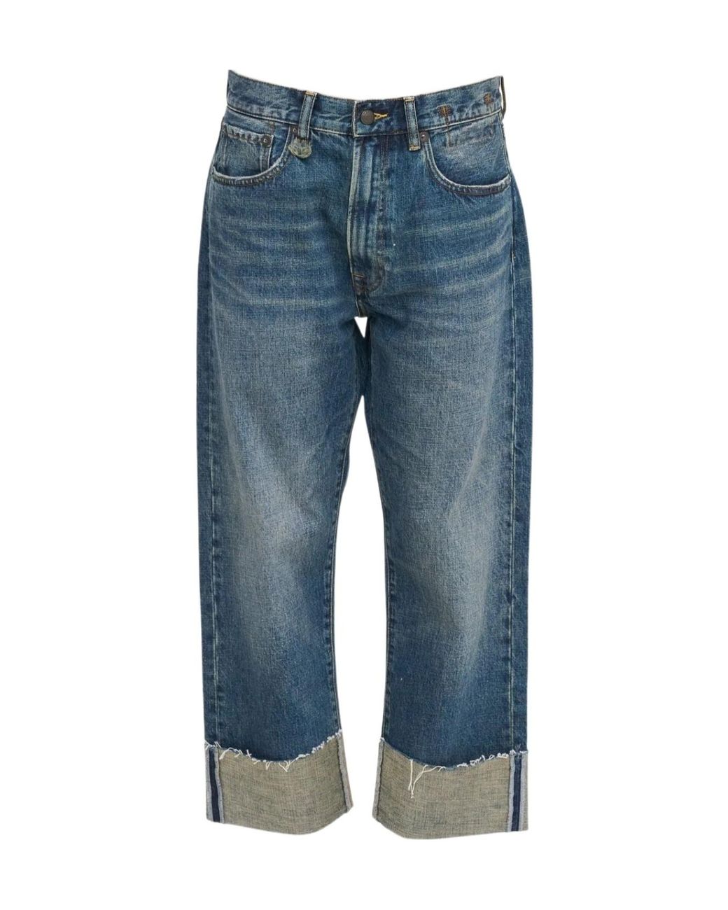 R13 Blue Cuffed X-Boyfriend Jeans