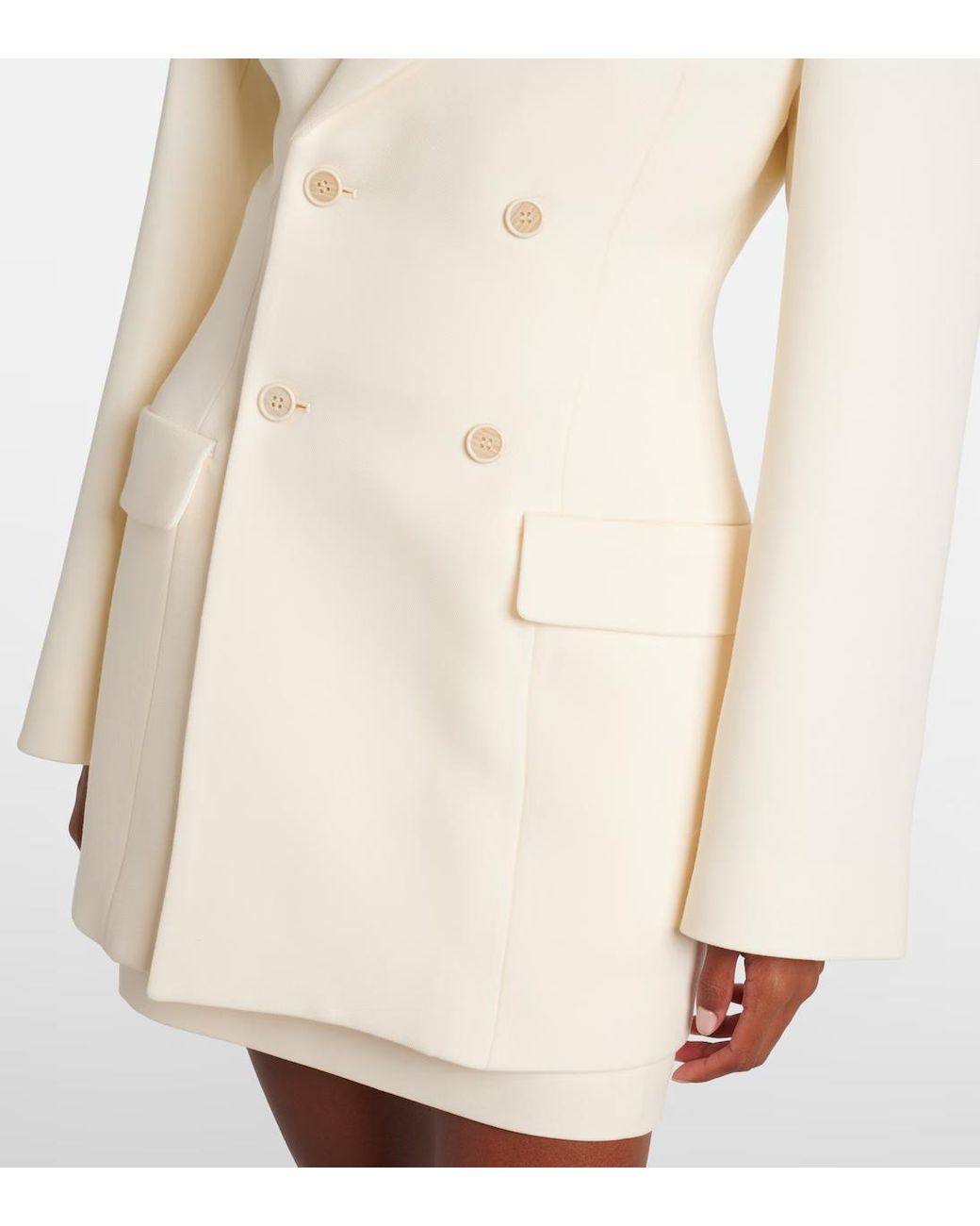 Wardrobe NYC Natural Double-Breasted Suit Jacket