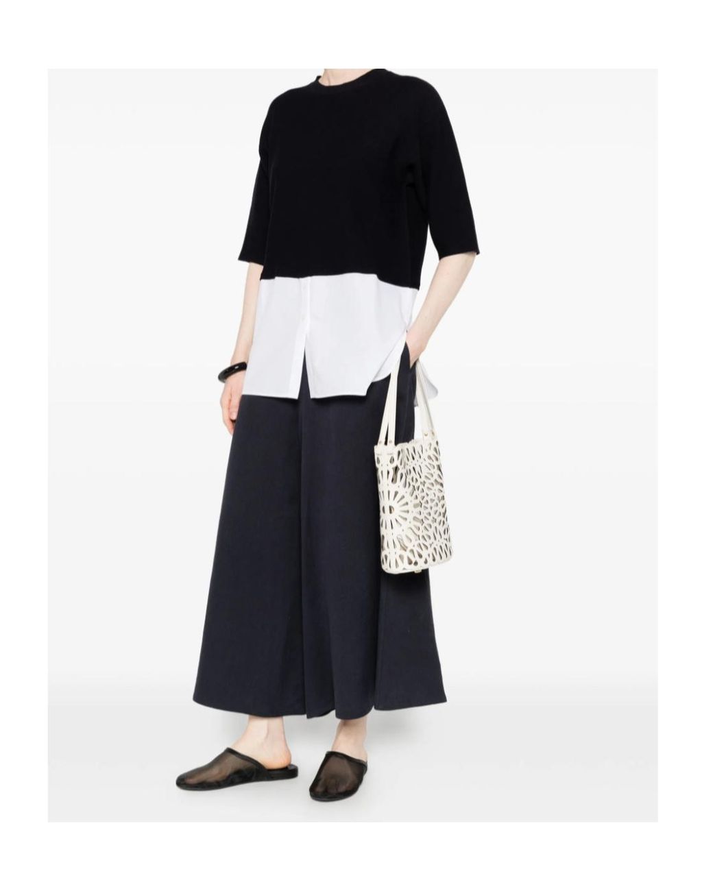Fabiana Filippi Black Two-Tone Top
