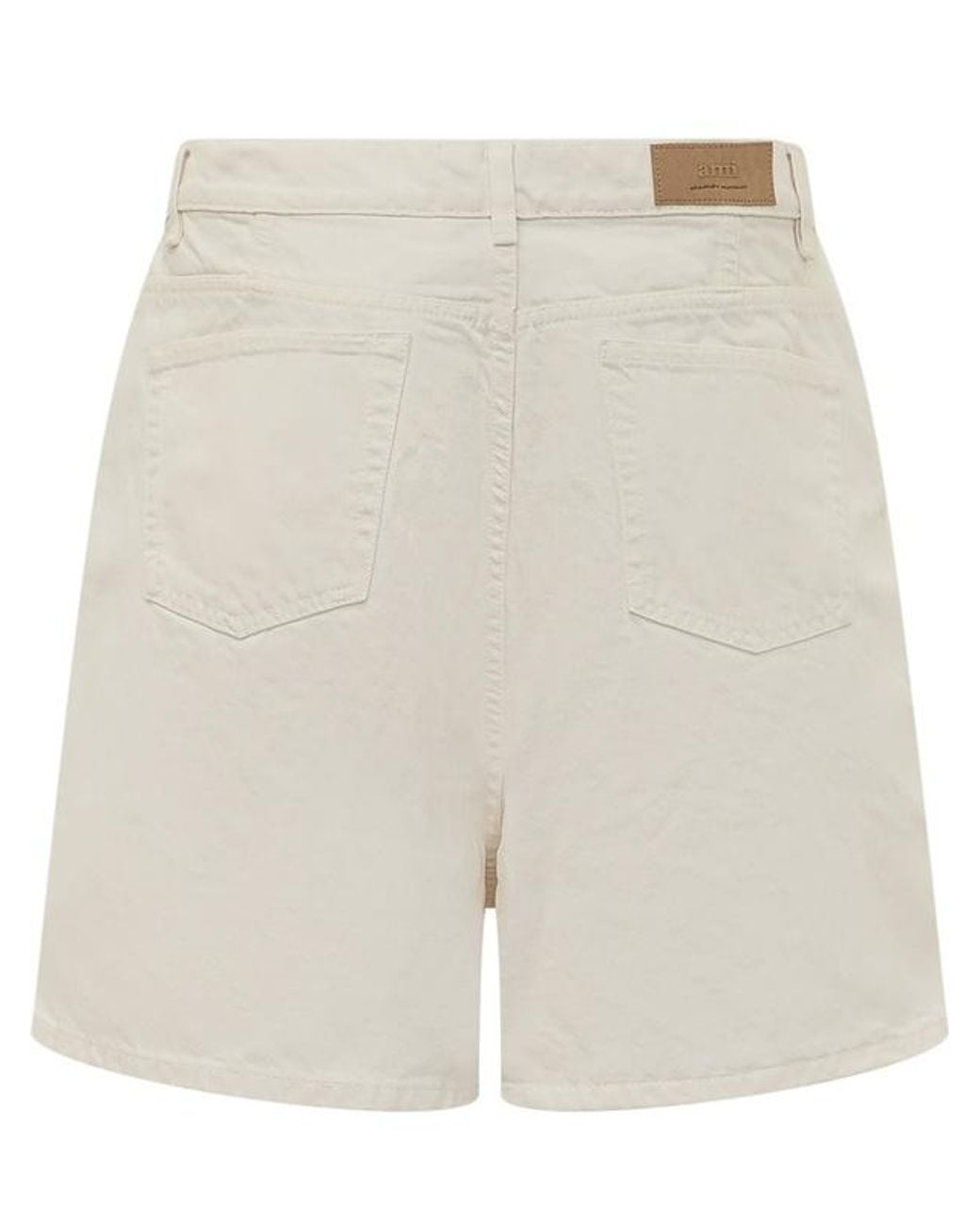 AMI White Ami Relaxed Denim Shorts for men