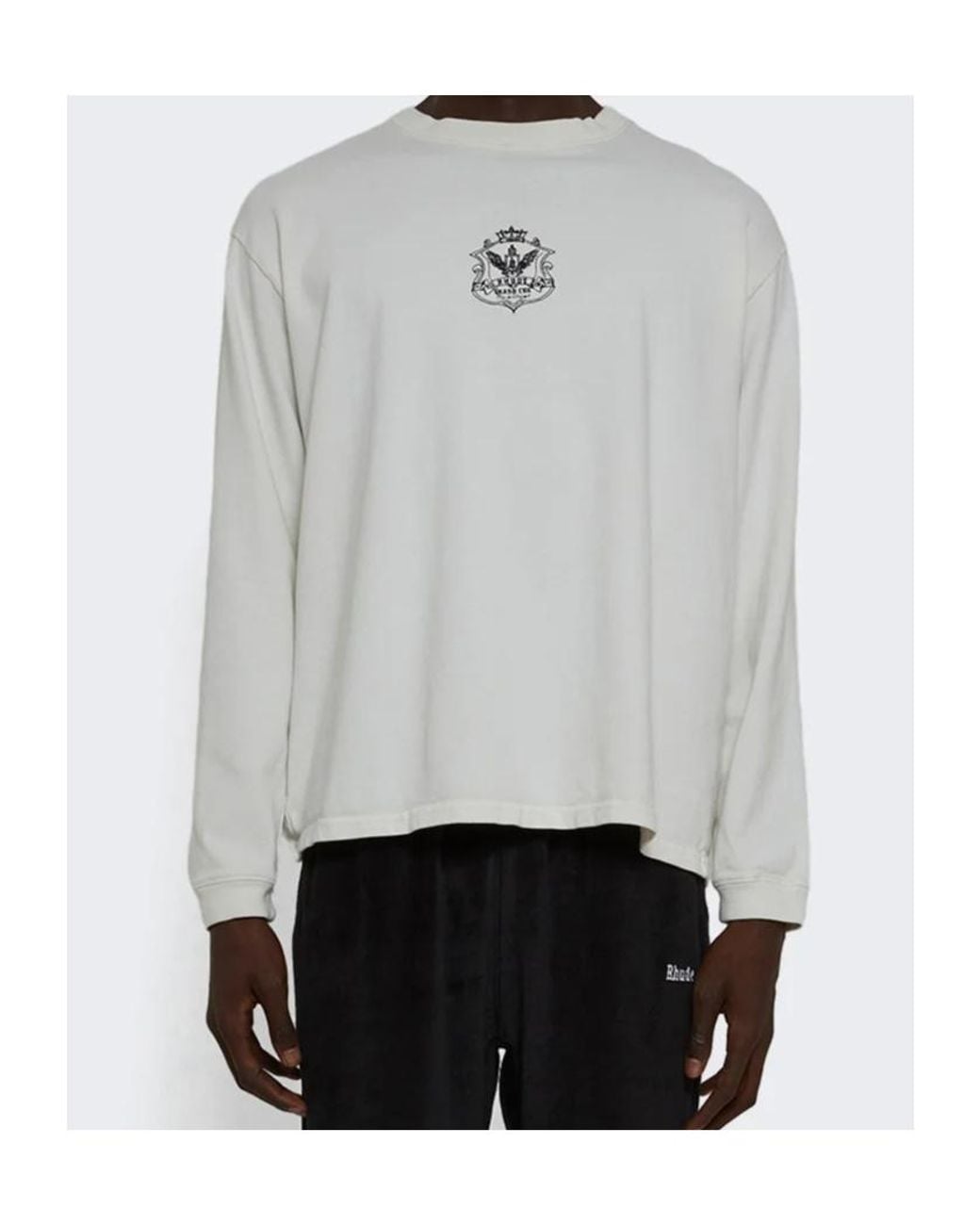 Rhude Gray Grand Cru Crest Long Sleeve T-Shirt for men