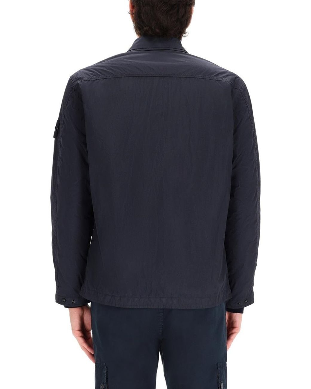 Stone Island Black Pocket Detail Buttoned Shirt for men