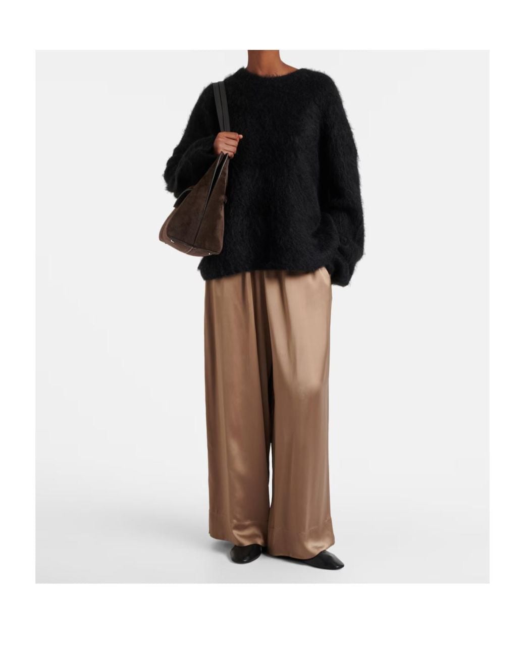 Totême Natural Satin Wide-Leg Pants