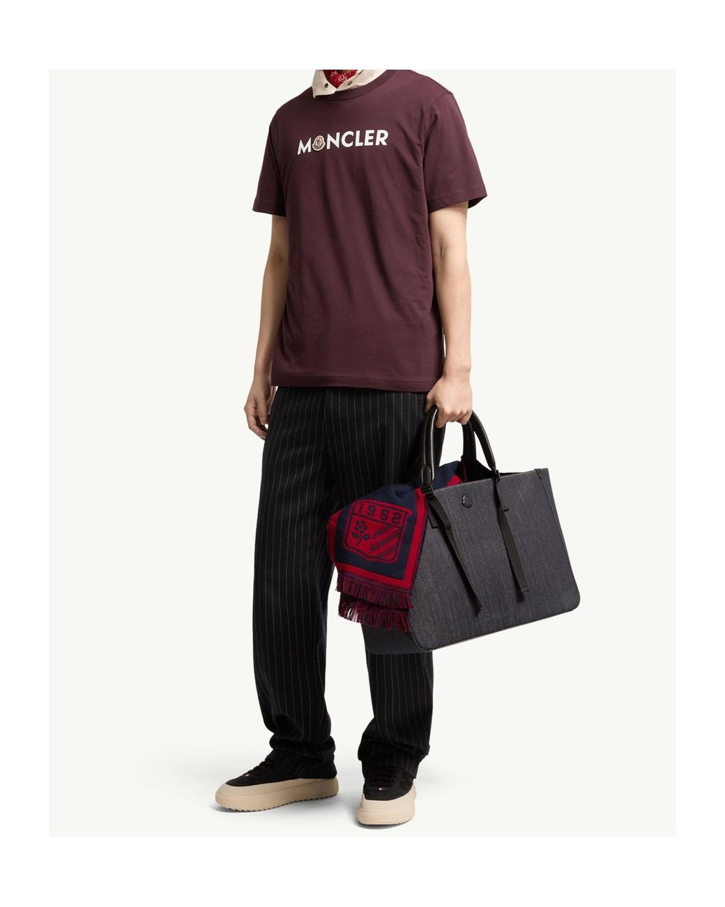 Moncler Purple Logo Patch Crewneck T-Shirt for men