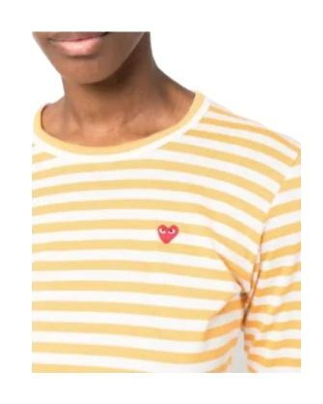 COMME DES GARÇONS PLAY Natural Striped Long-Sleeve T-Shirt