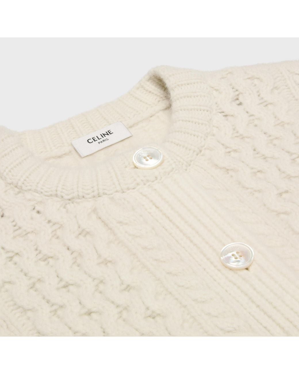 Céline White Triomphe Cardigan
