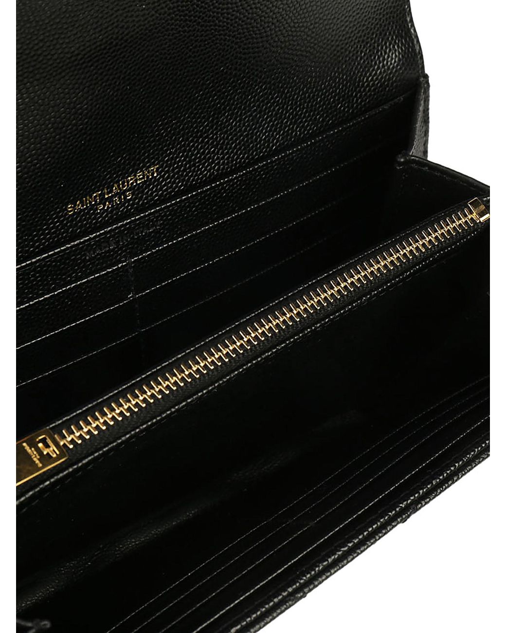 Saint Laurent Black Grain De Poudre モノグラム ウォレット