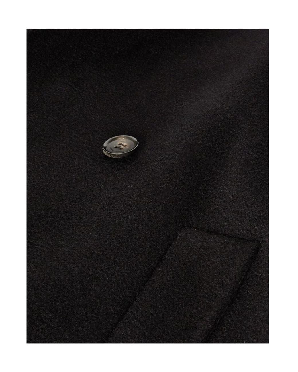 Loro Piana Black Double-Breasted Coat