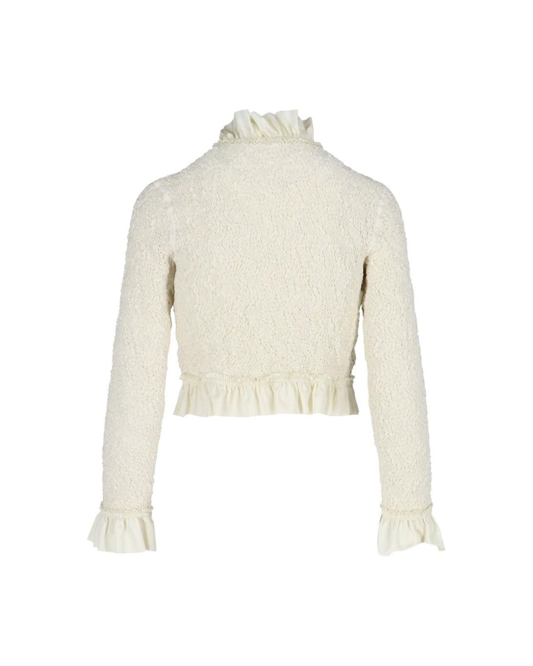Alexander Wang White Ruffle-Trim Smocked Jacket