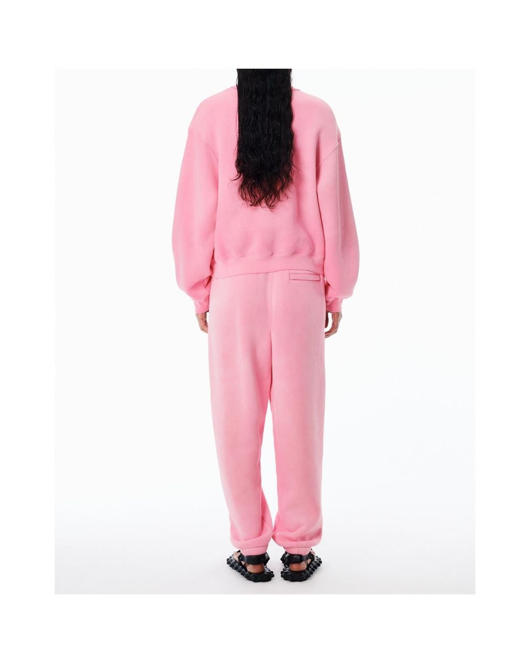 Alexander Wang Pink T By Logo Embossed Crewneck Sweatshirt